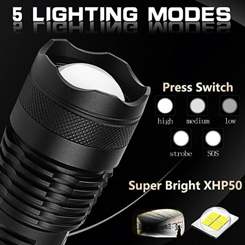 Lampe Torche LED XHP50.2 Ultra Bright – TITANFIRE