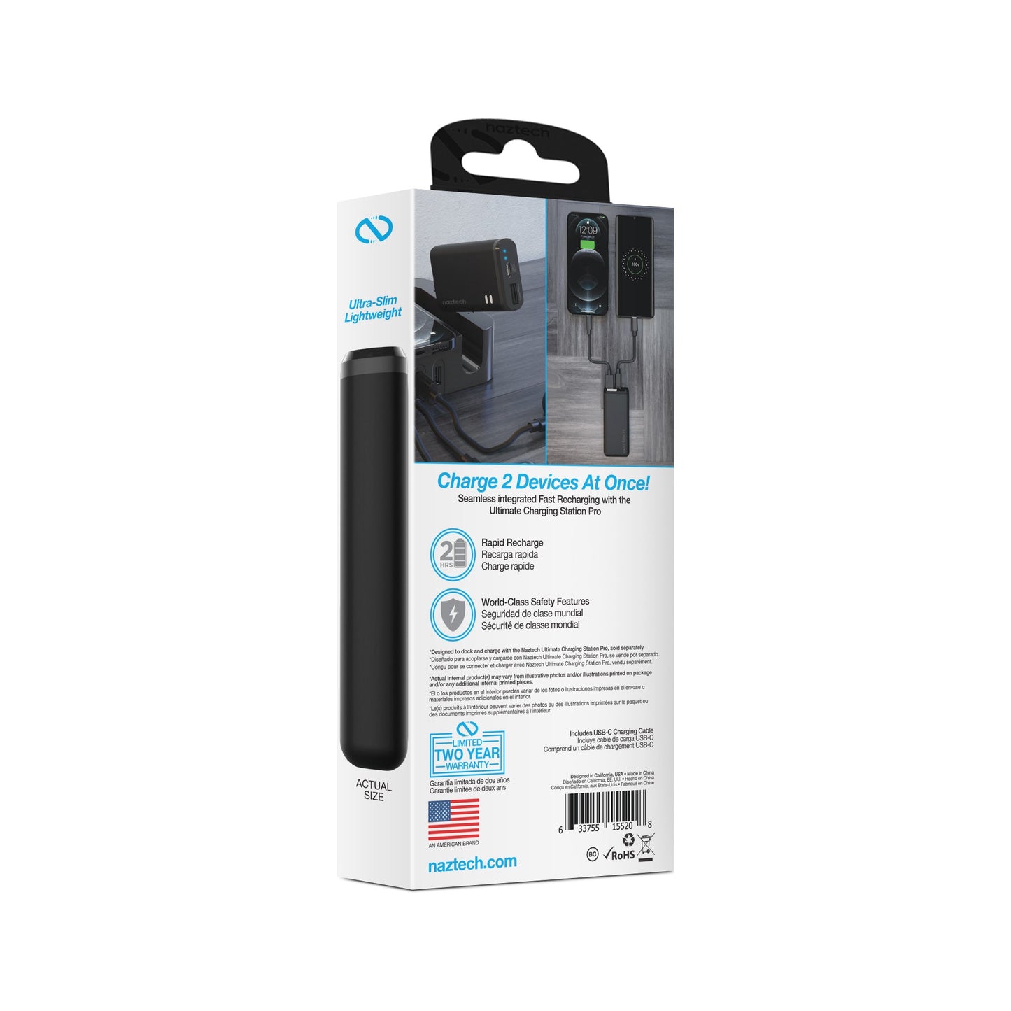 Naztech 4000mAh – Batterie Externe USB-C + USB