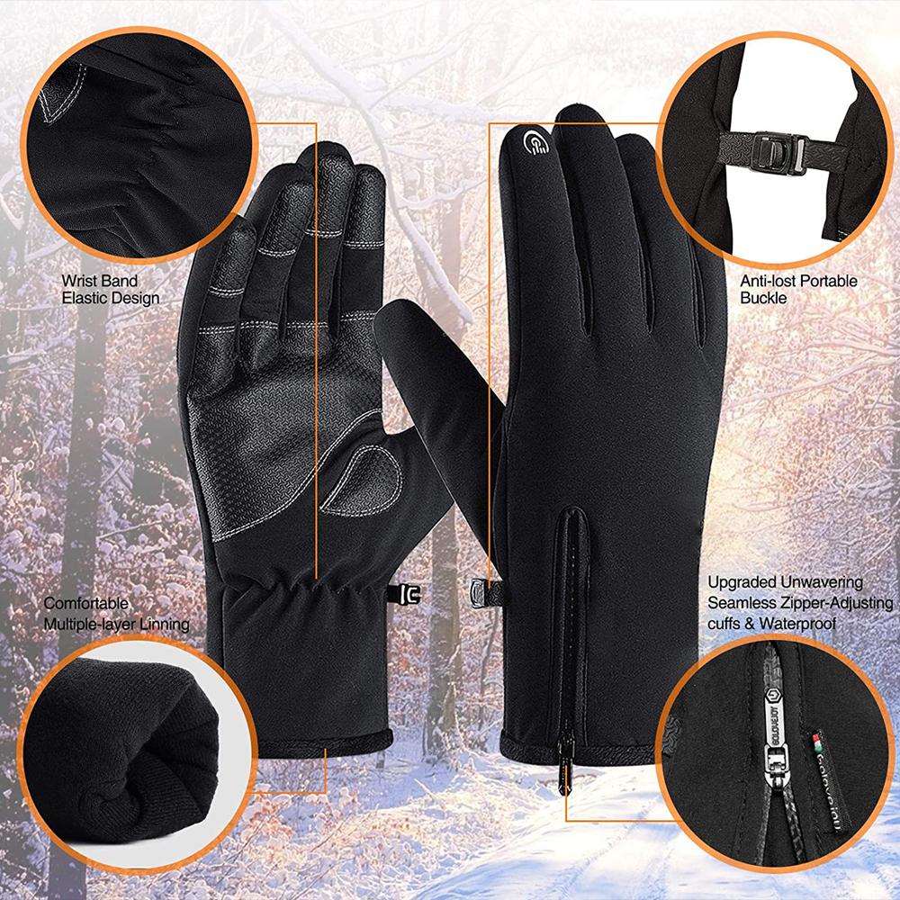 Gants d'Hiver Chauds pour Hommes – Tactiles, Imperméables et Antidérapants